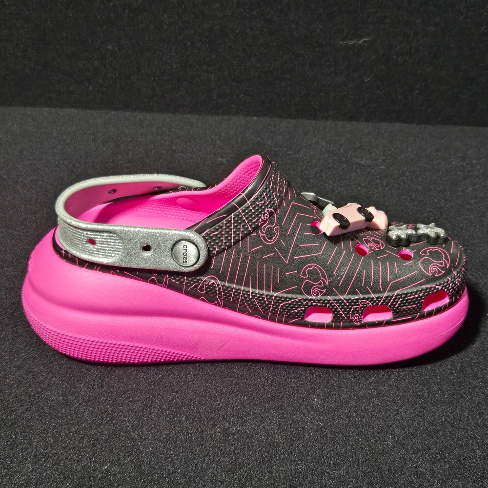 Crocs Barbie Crush Clog Womens 8, Mens 6 Black‎ Pink Platform Sandals Limited Ed - Picture 4 of 13